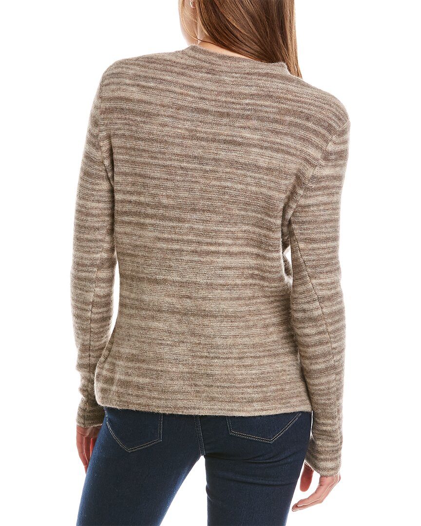 Shop James Perse Reverse Knit Jersey Wool-blend Sweater In Brown