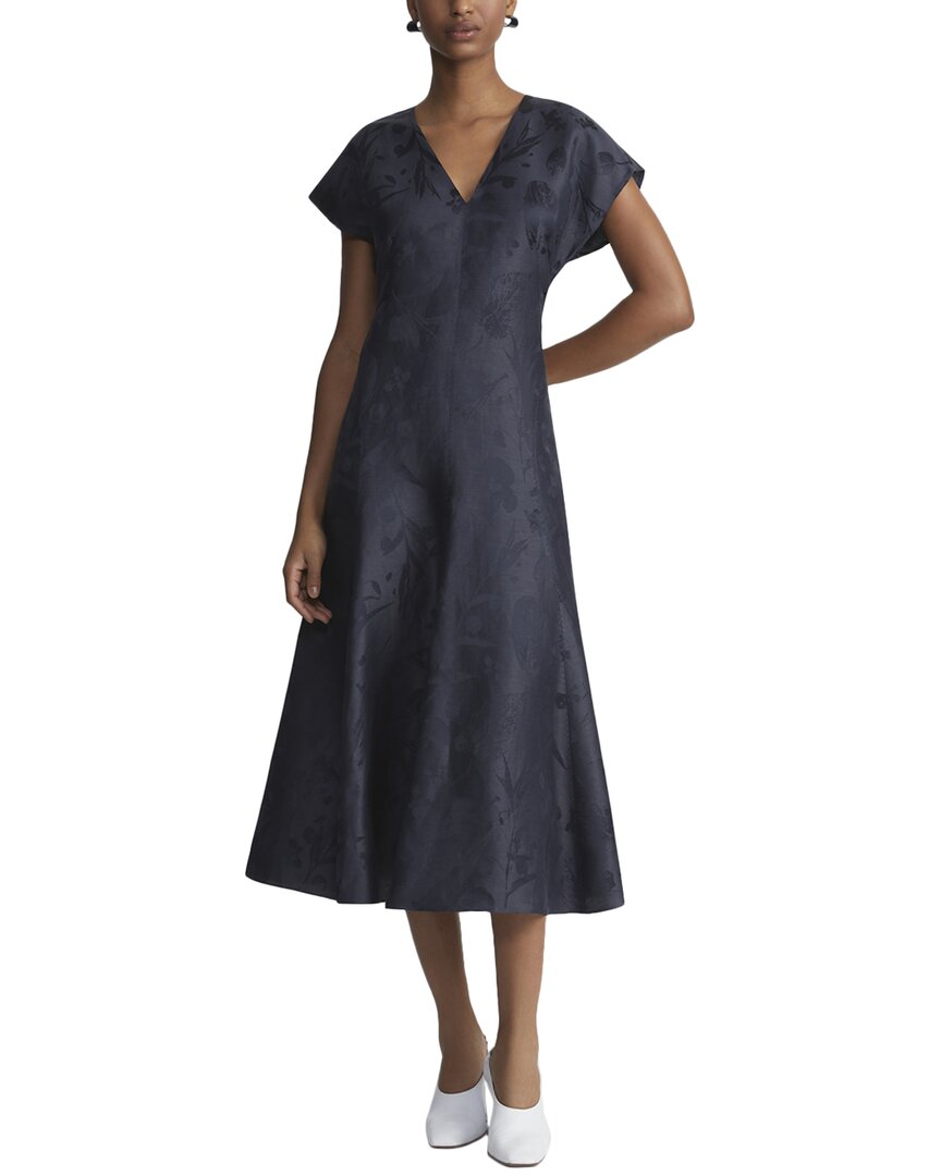 Shop Lafayette 148 New York Flared Linen-blend Maxi Dress