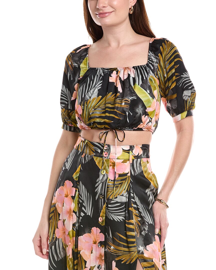 Favorite Daughter The Anywhere With You Silk-blend Top In Black