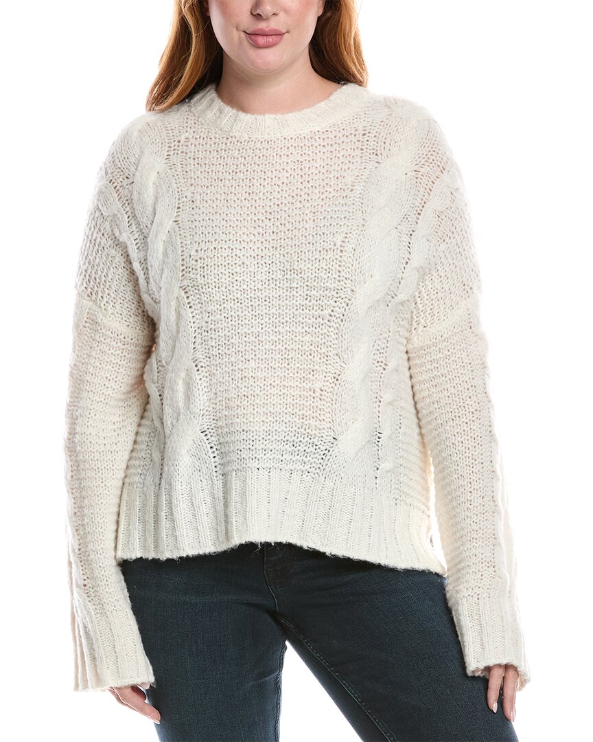 Splendid X @cellajaneblog Cable Knit Wool-blend Sweater In White