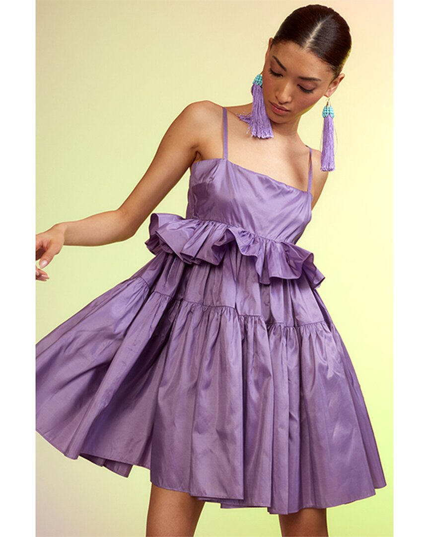Shop Cynthia Rowley Nikki Silk Dress In Purple