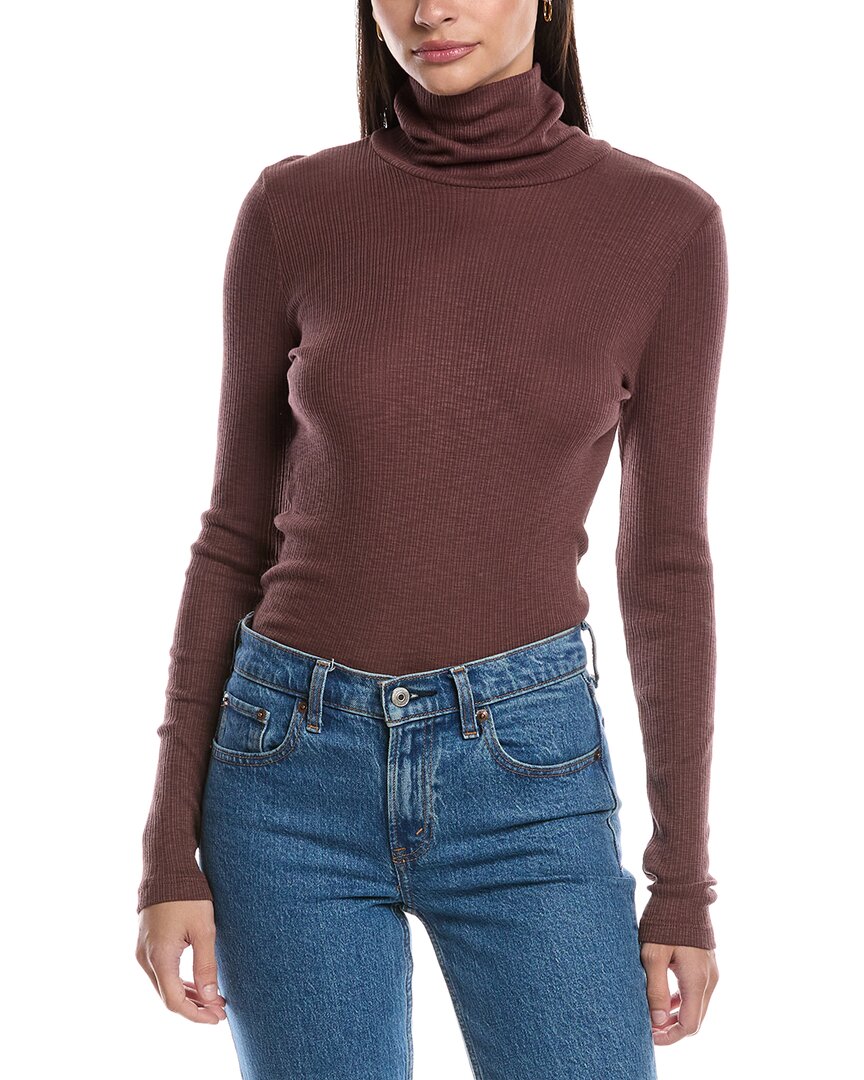 Michael Stars Bell Turtleneck Top In Purple