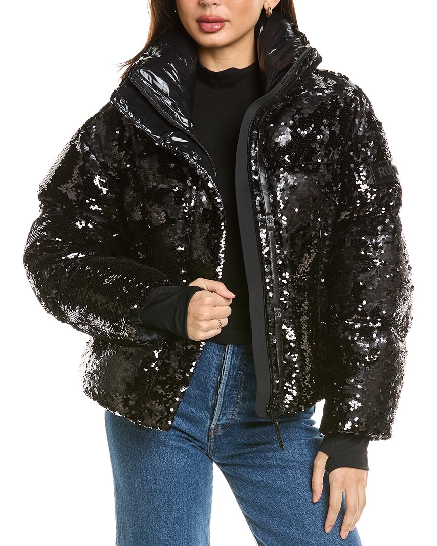 Rudsak Laurence Sequin Down Coat In Black