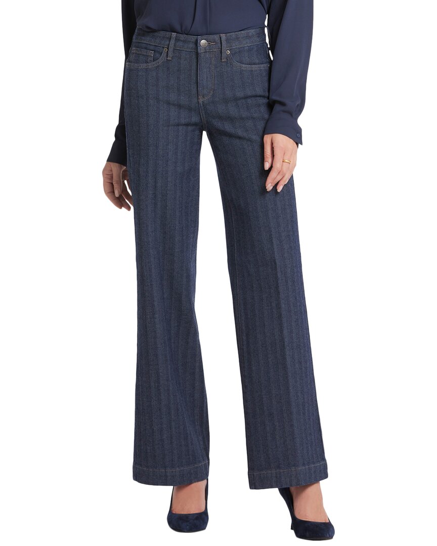Nydj Teresa Striped Wide Leg Jeans In Twilight
