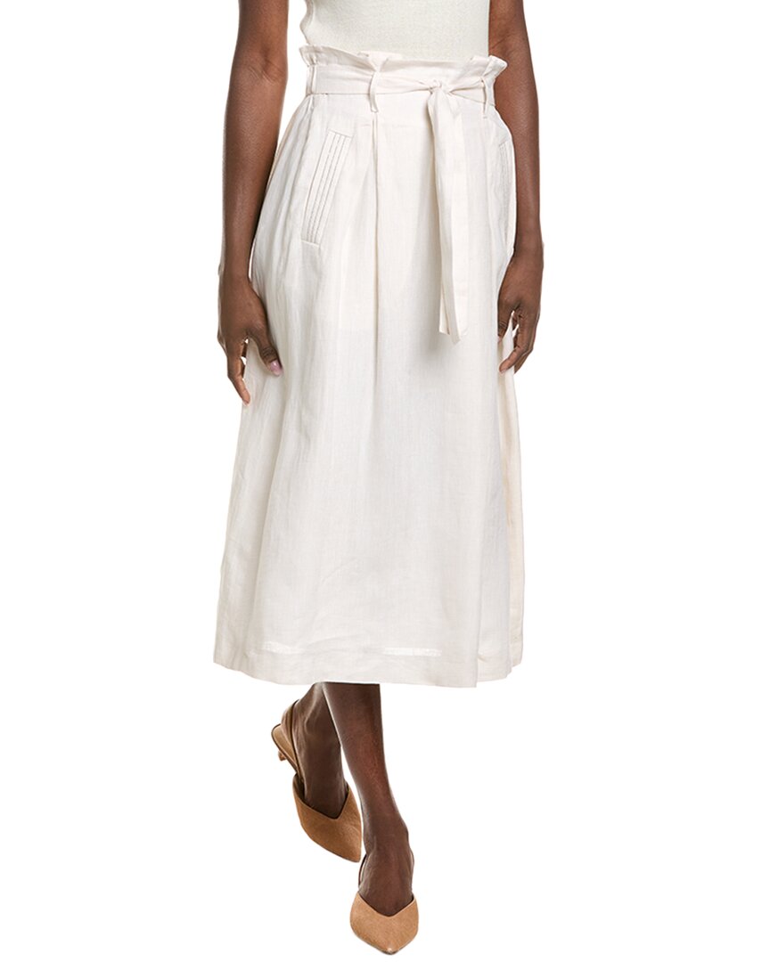 Peserico Linen Maxi Skirt In Brown