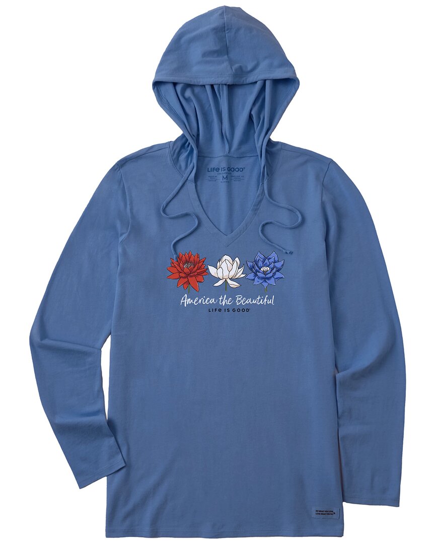 Life Is Good ® Crusher-lite Hooded T-shirt In Blue