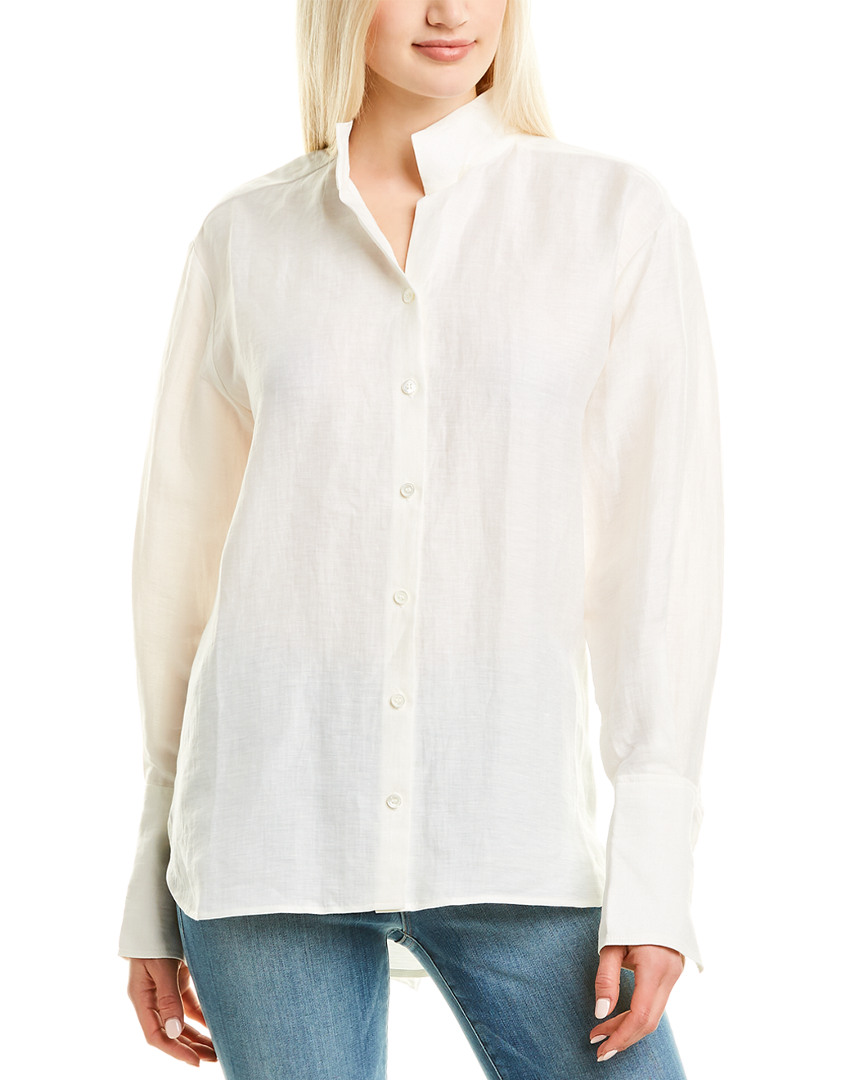 Image of FRAME Clean Collared Linen-Blend Shirt
