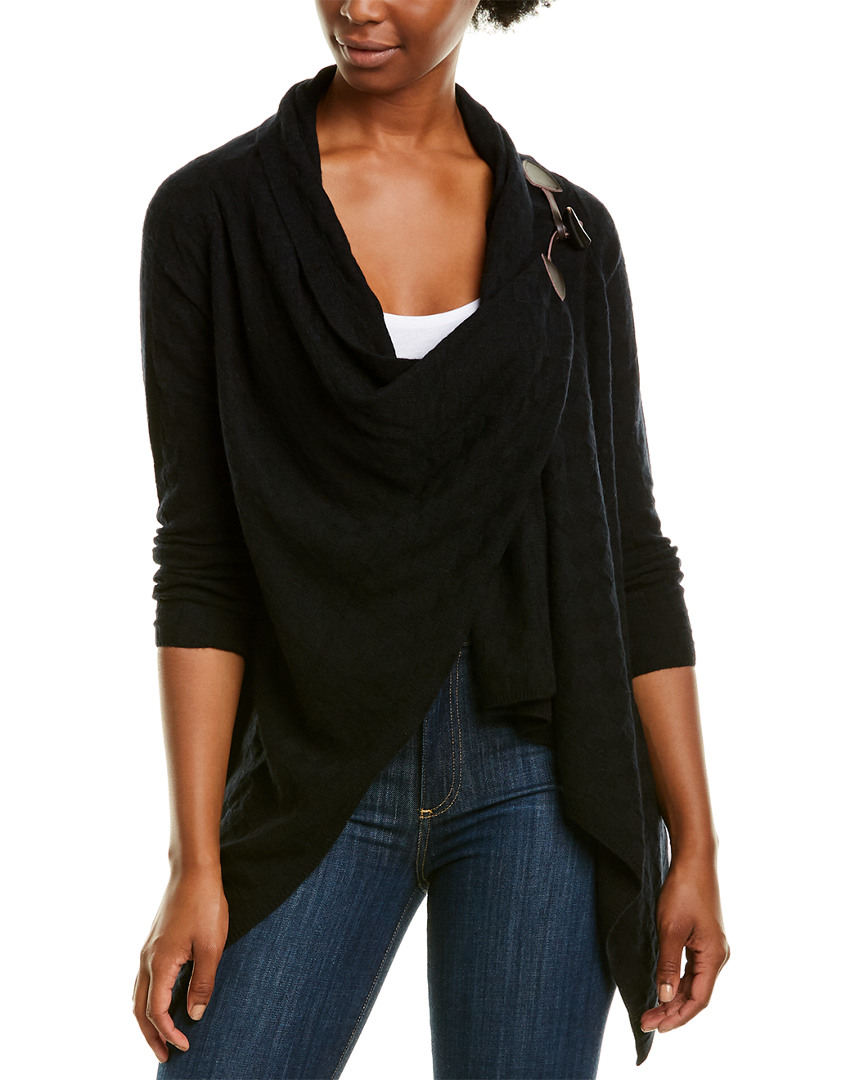 Image of sofiacashmere Windowpane Cashmere Cardigan