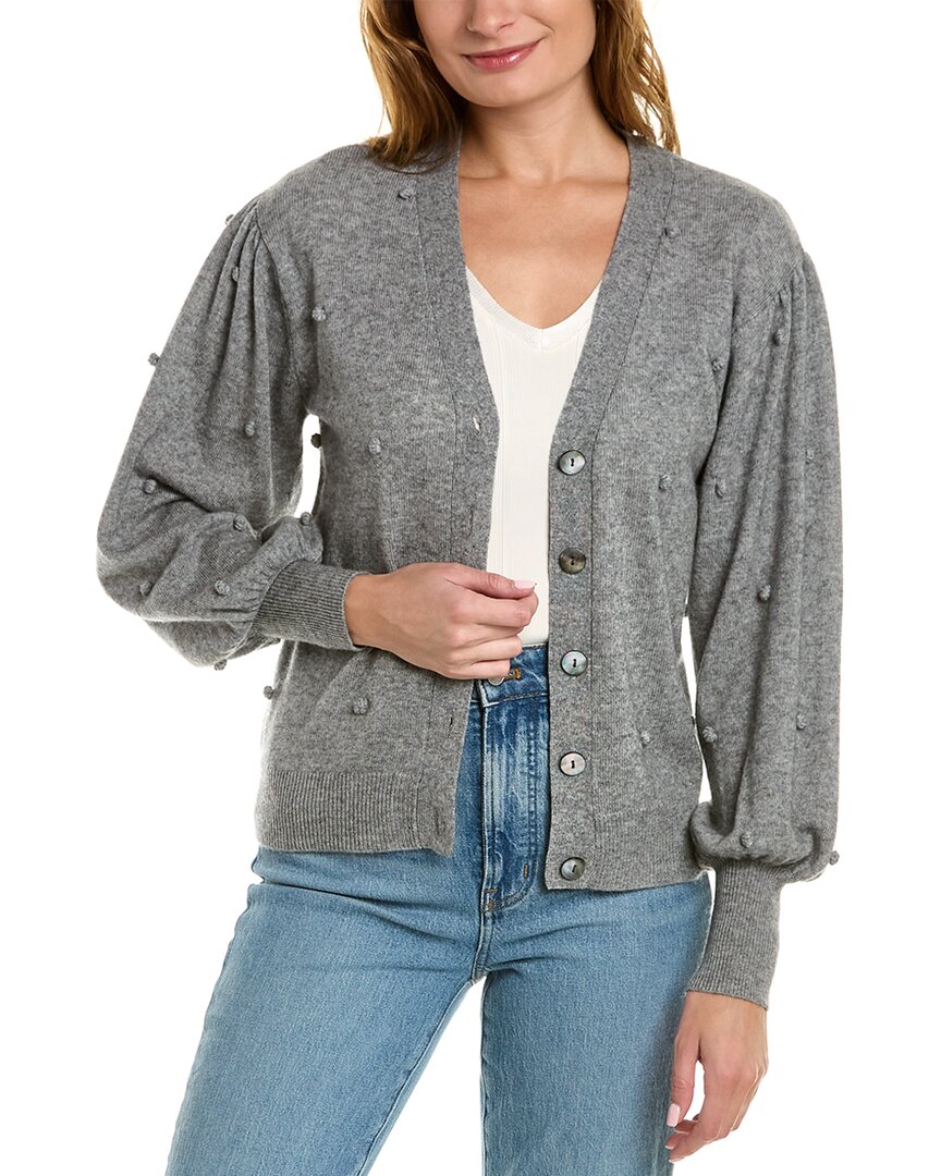 Shop Scott & Scott London Bobble Wool & Cashmere-blend Cardigan In Grey