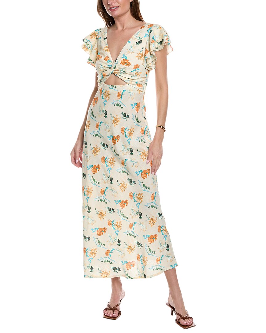 Shop Solid & Striped The Renata Linen-blend Midi Dress