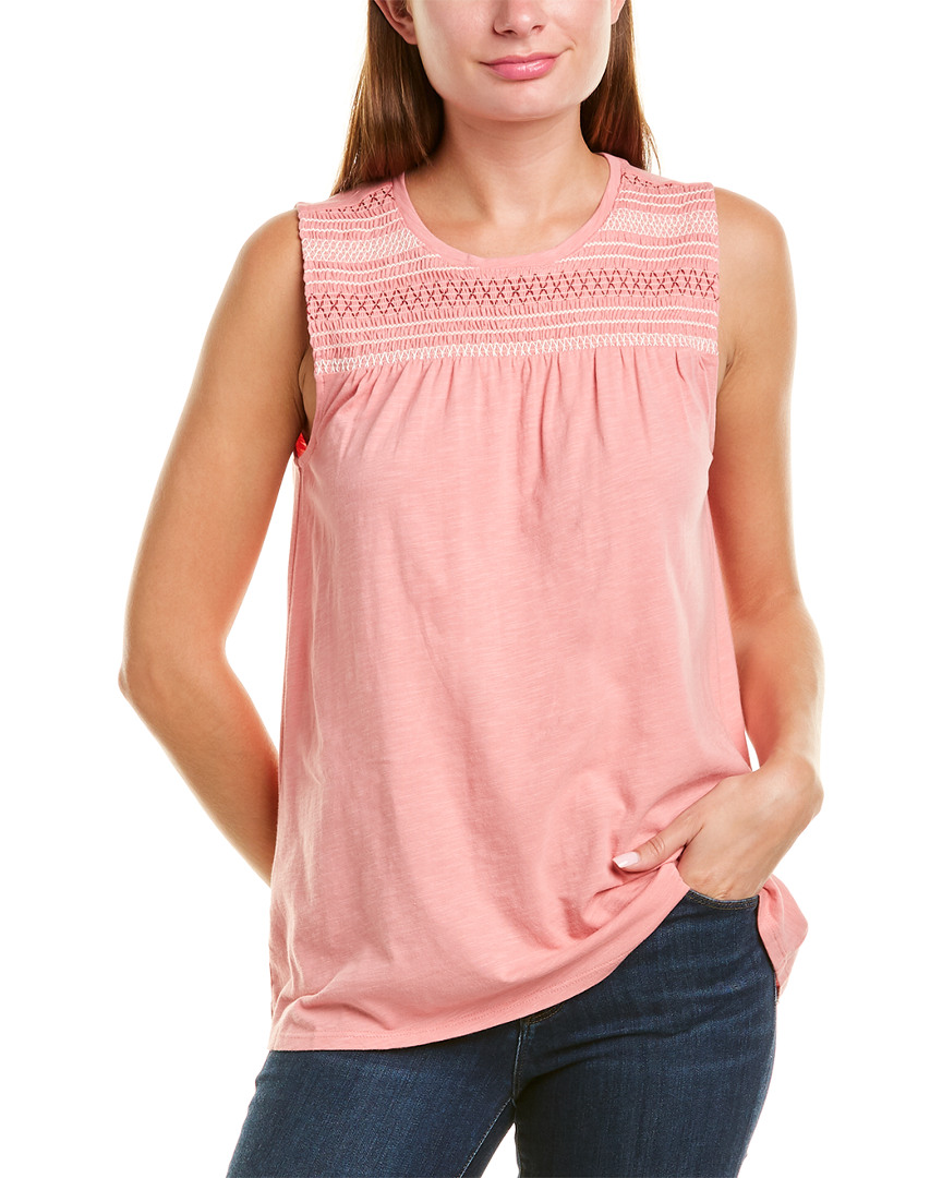 Image of Vince Camuto Embroidered Smocked Top
