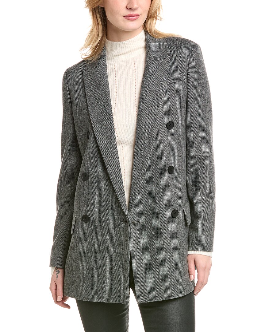 Shop Allsaints Astrid Herri Wool-blend Blazer In Grey