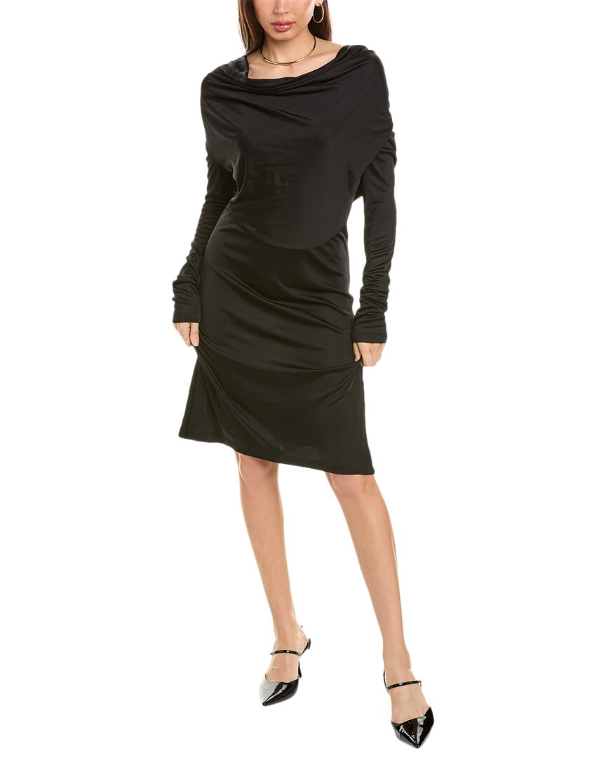Helmut Lang Cowl Mini Dress In Black