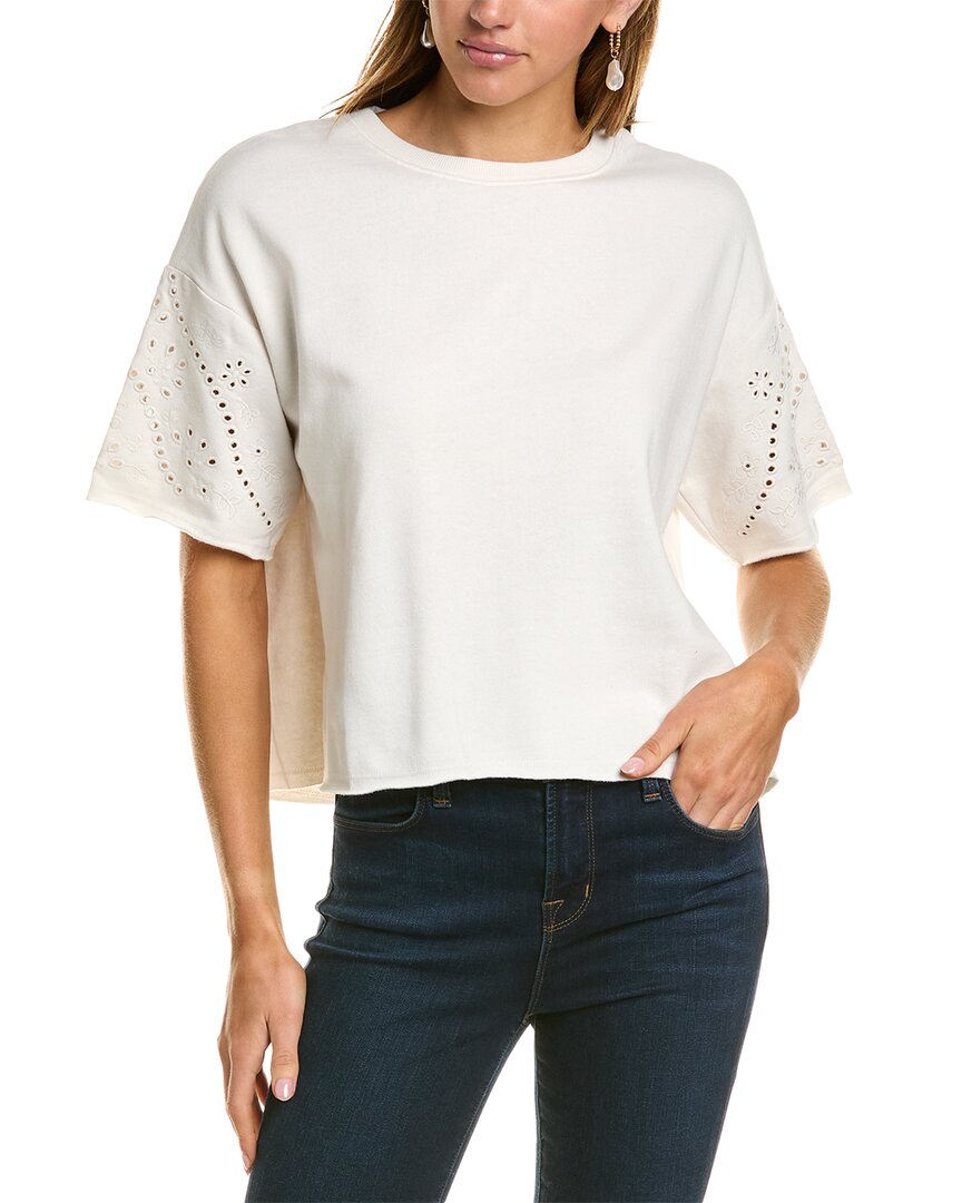 Splendid Raylee Embroidered Sweatshirt Moonstone