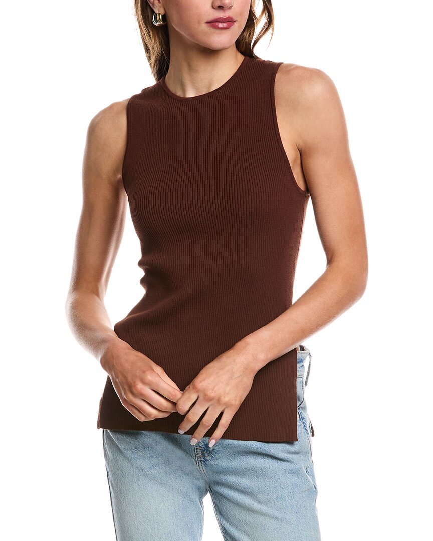 Reveriee Rib Tank In Brown