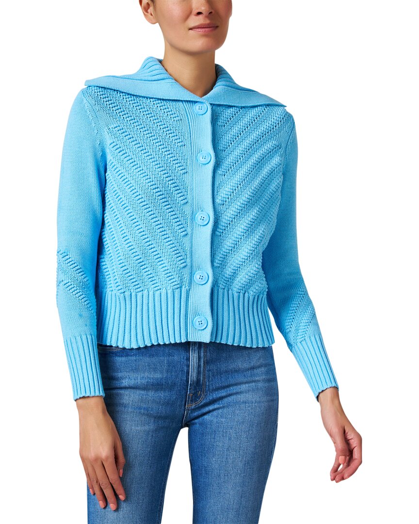 KINROSS KINROSS DIAGONAL KNIT CARDIGAN