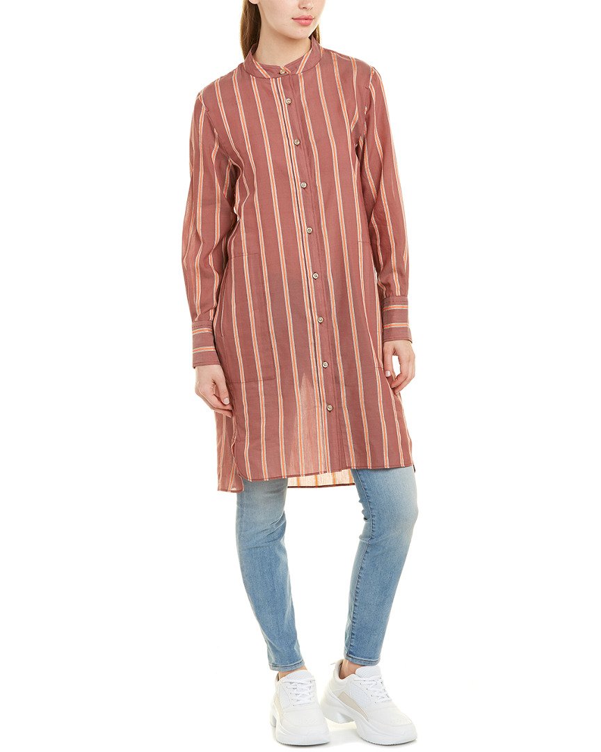 Image of Etoile Isabel Marant Striped Collarless Shirt Dress