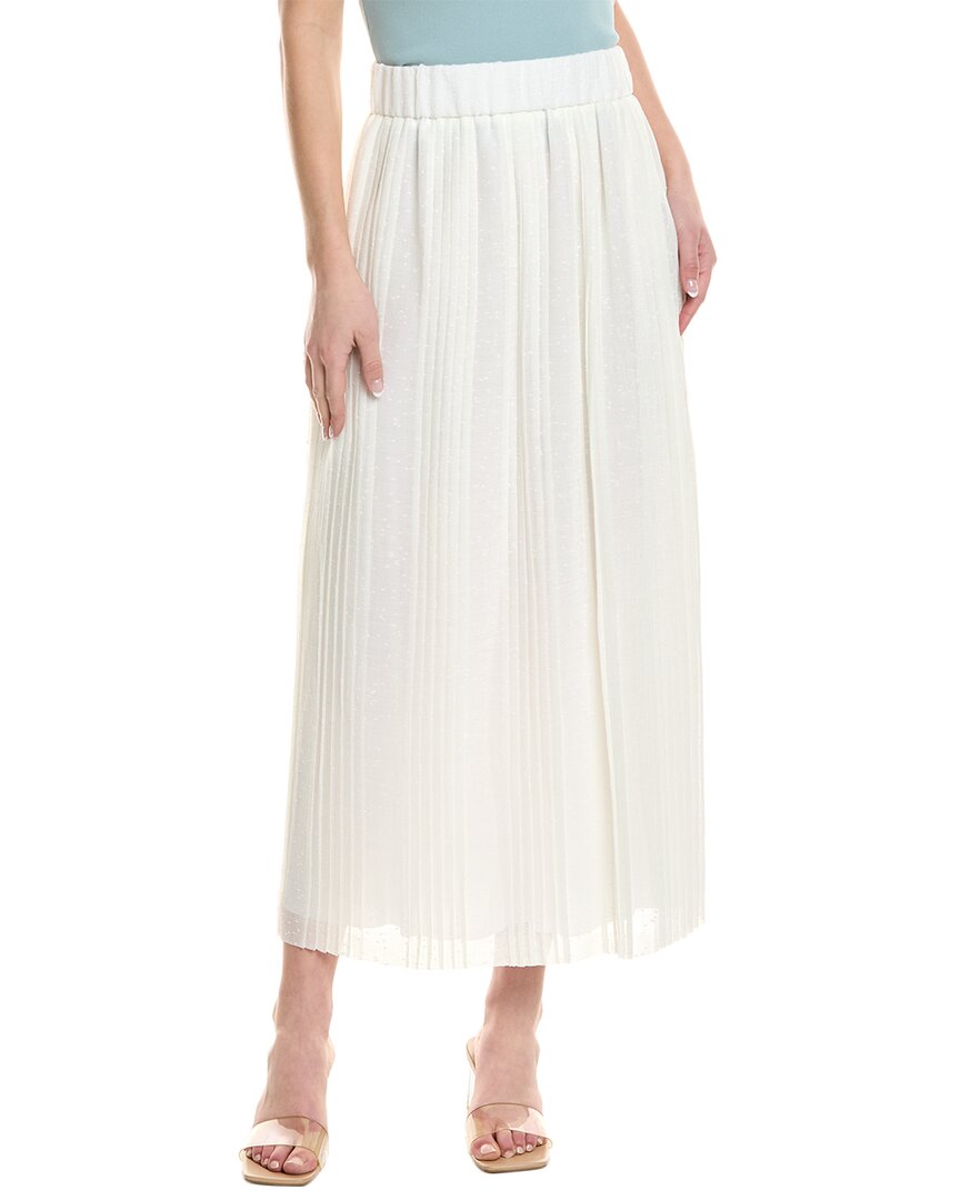 Shop Peserico Pleated Skirt In White