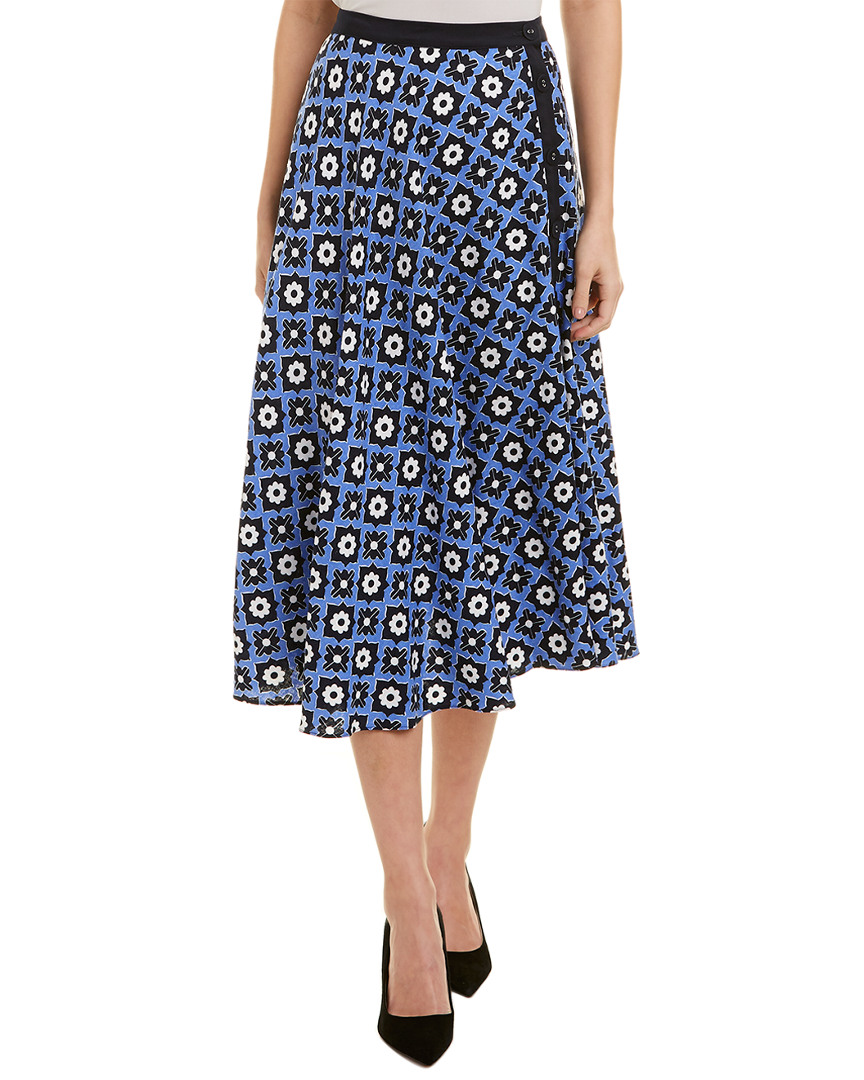 Image of NISSA Linen-Blend A-Line Skirt