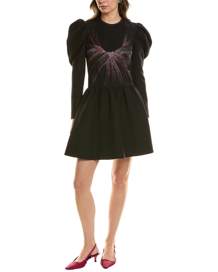 VALENTINO VALENTINO WOOL & SILK-BLEND A-LINE DRESS