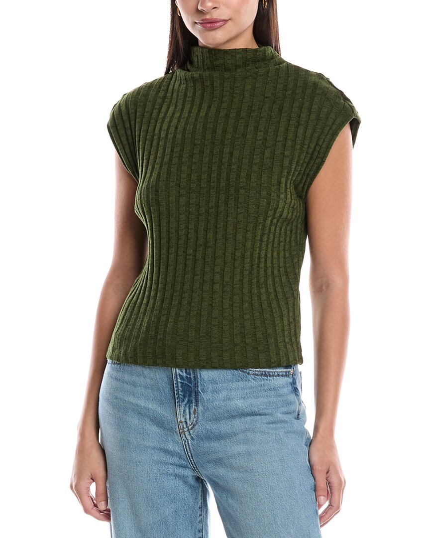Michael Stars Nara Mock Neck Top In Green