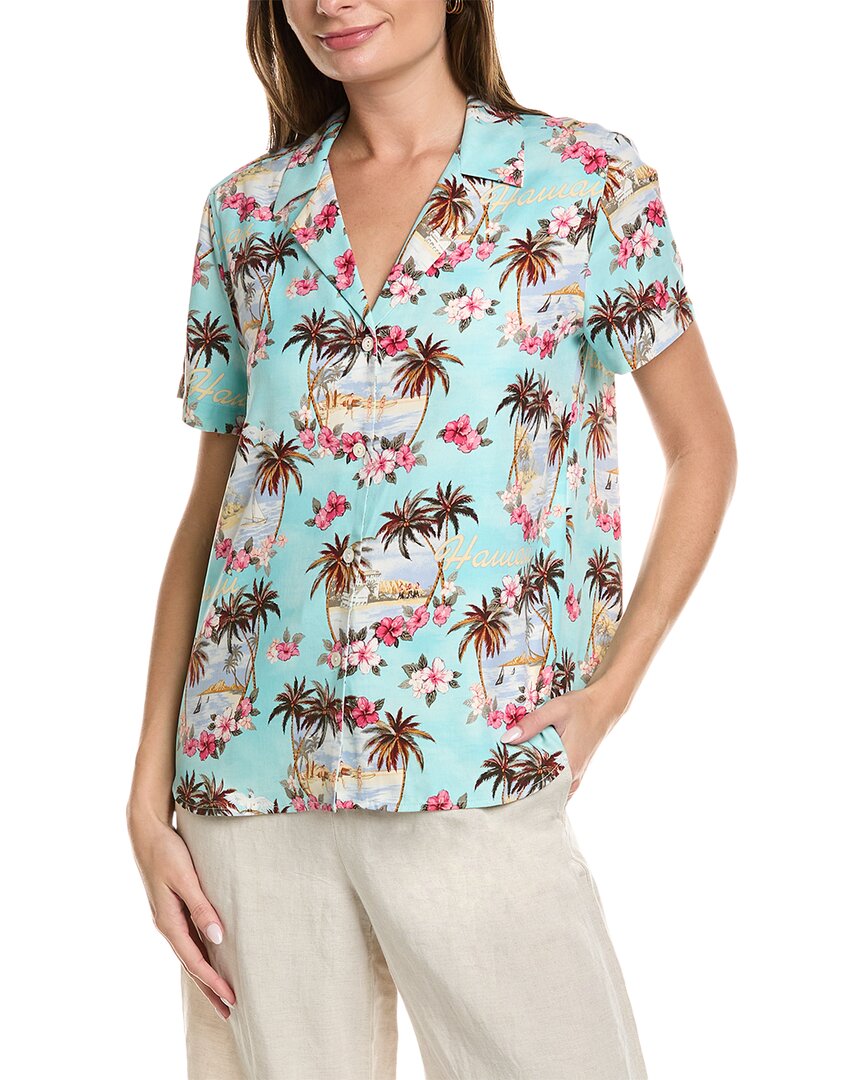 Tommy Bahama Talulla Hawaii Silk Camp Shirt In Blue