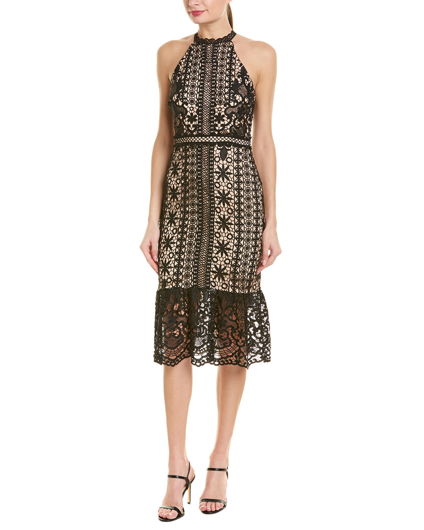 Image of Champagne & Strawberry Halter Midi Dress