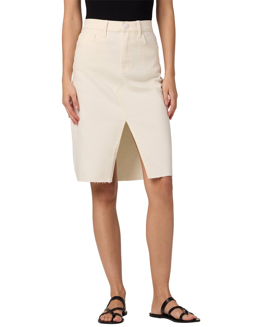 Joe's Jeans High-rise Front Slit Midi Skirt In White