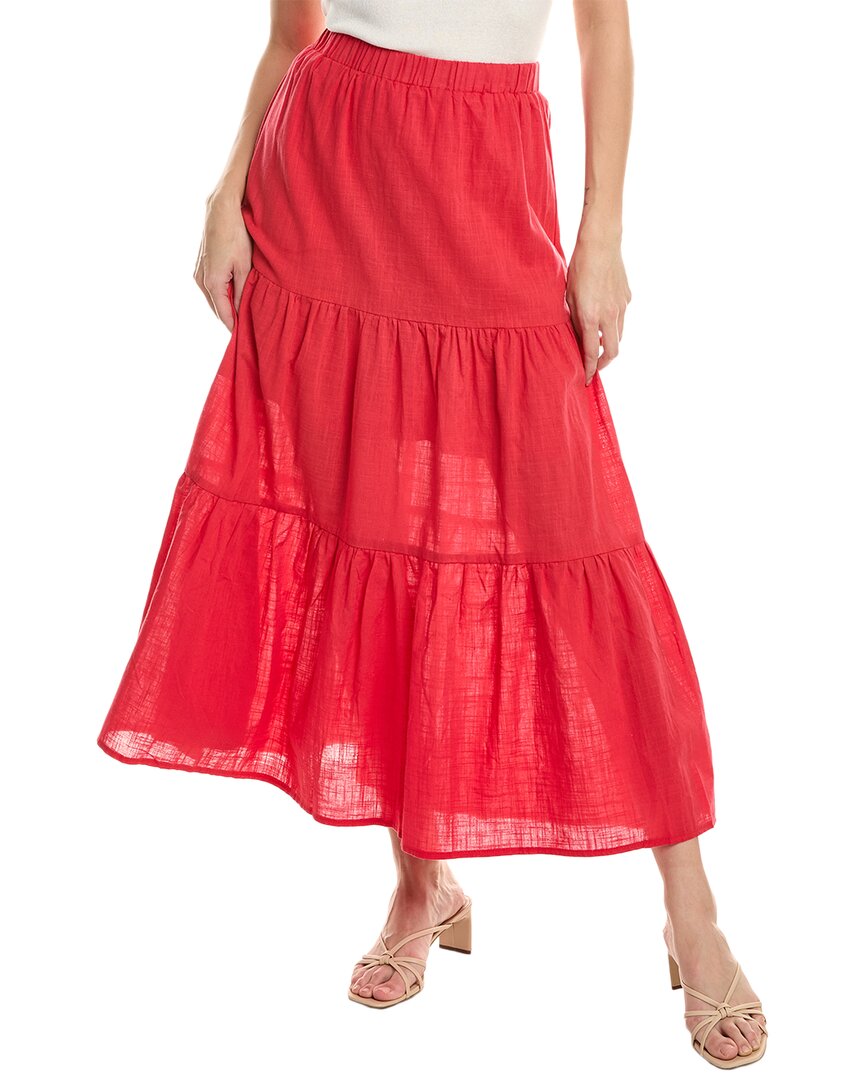Shop Luxe Always Tiered Skirt In Red