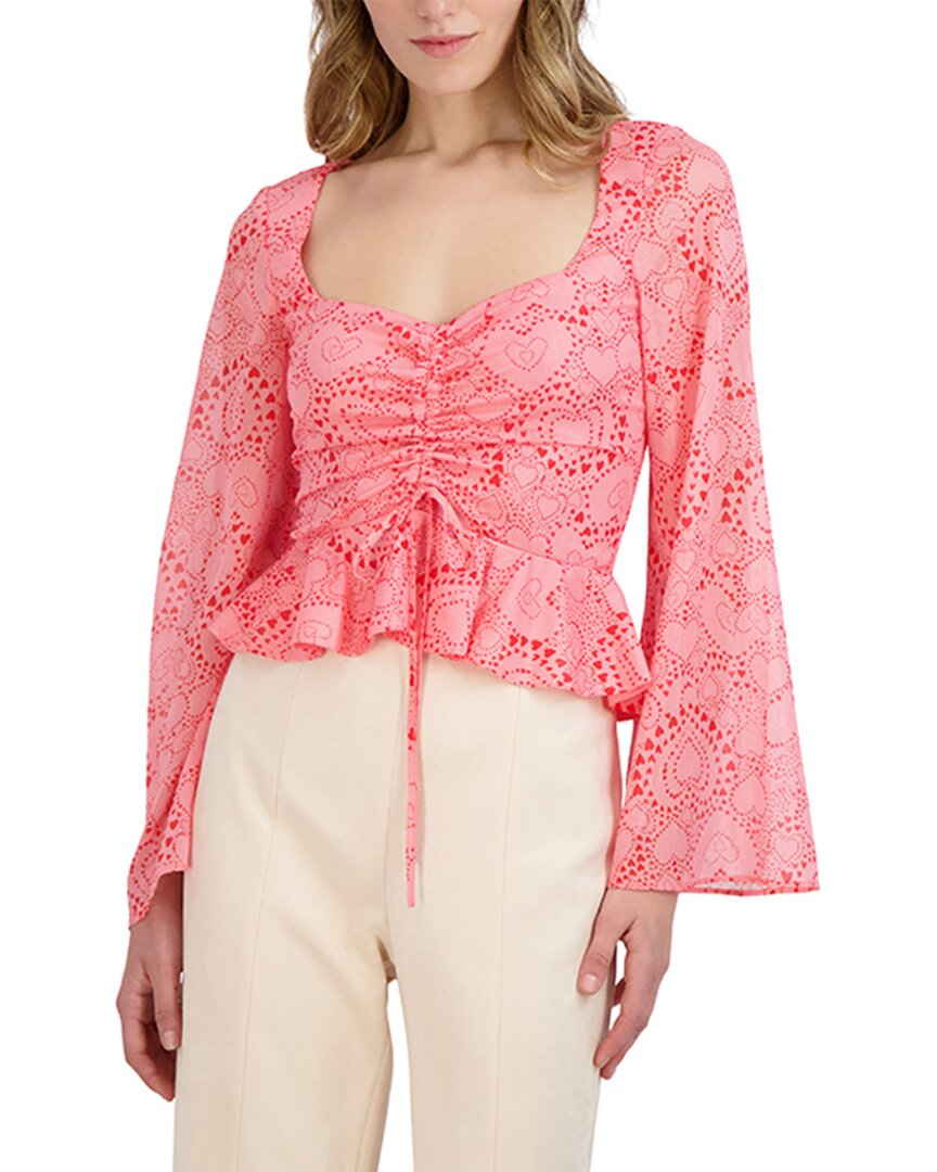 Bcbgeneration Ruched Front Top In Pink