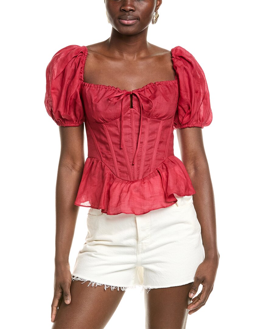 Bardot Esra Puff Sleeve Corset Top