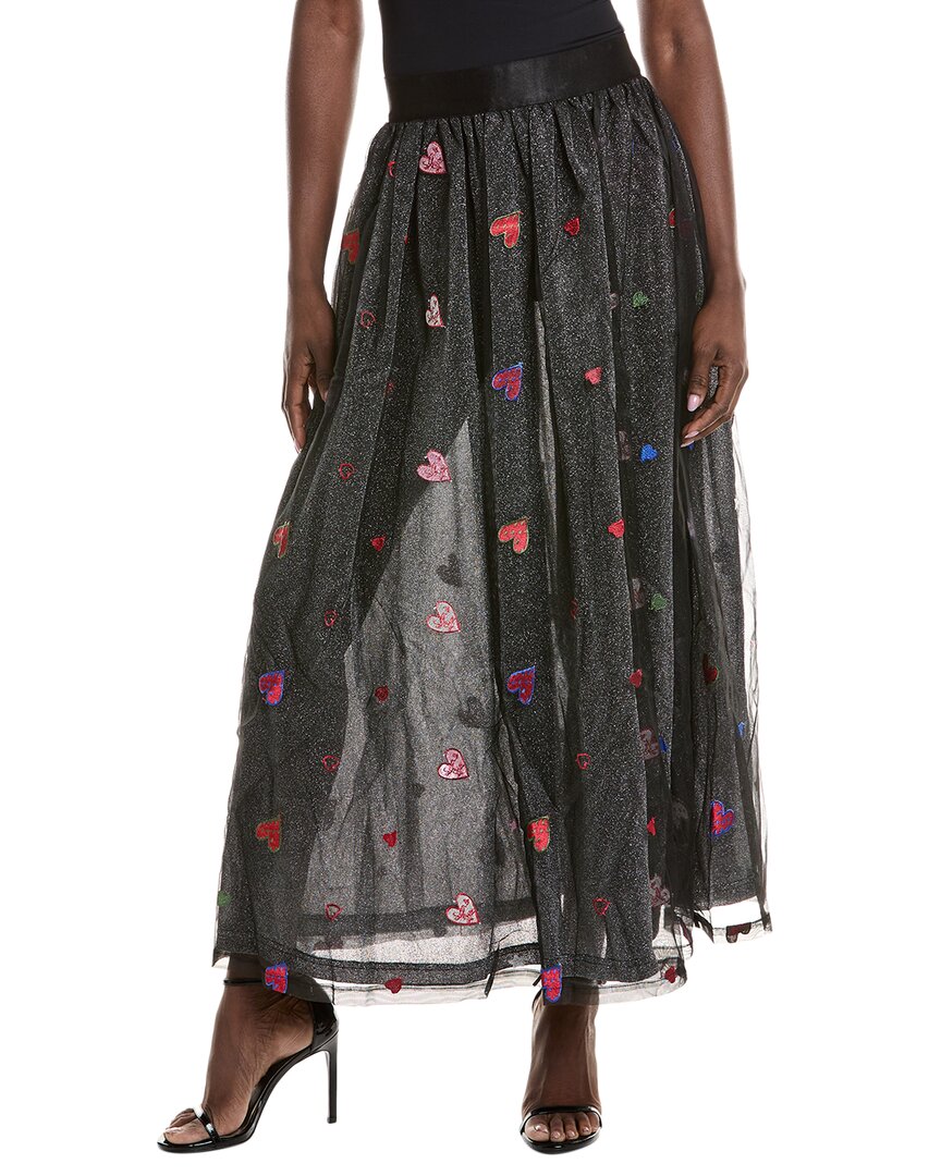 Shop Gracia Tutu Tulle Heart A-line Skirt In Black