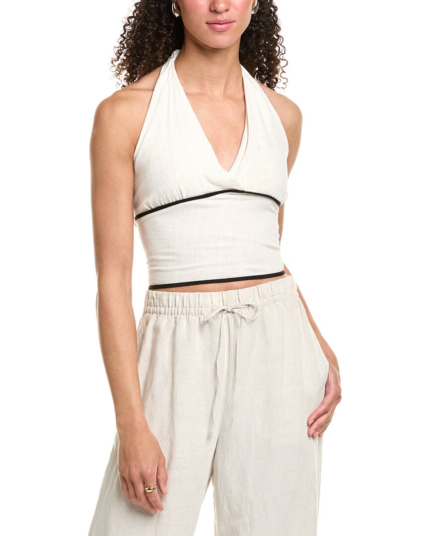 Vintage Havana Halter Linen-blend Top