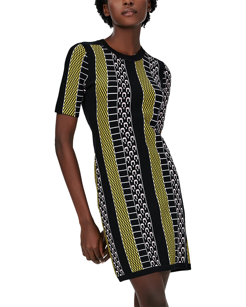 Diane Von Furstenberg Wilson Striped Geometric Mini Dress In Yellow
