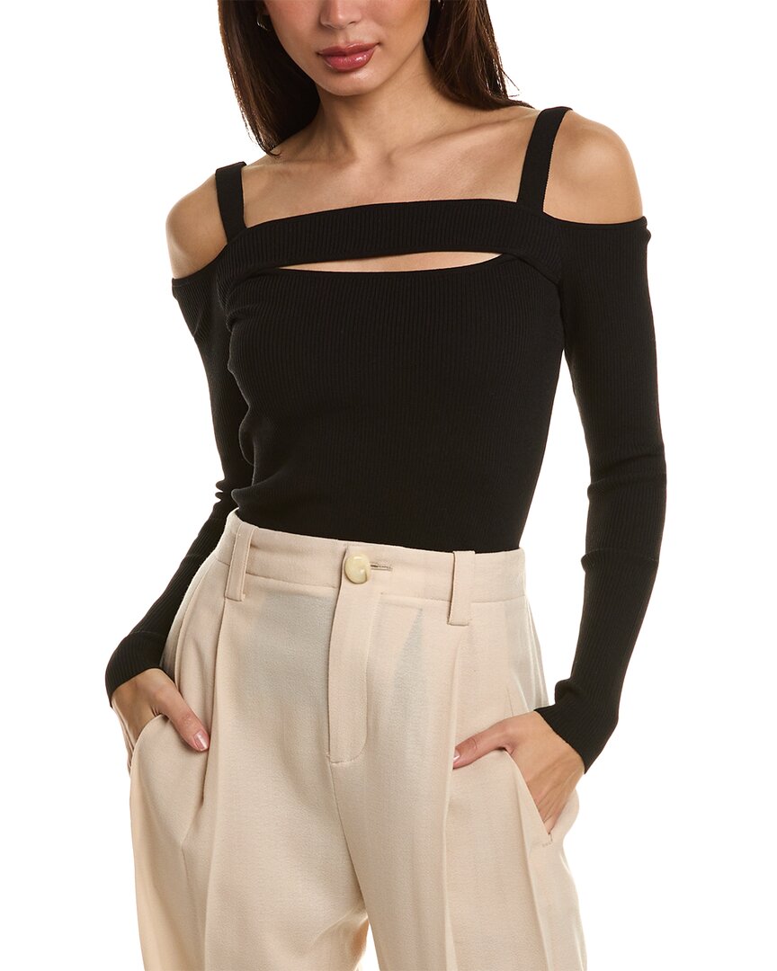 Women's Cut-out Off-the-shoulder Sweater In Black