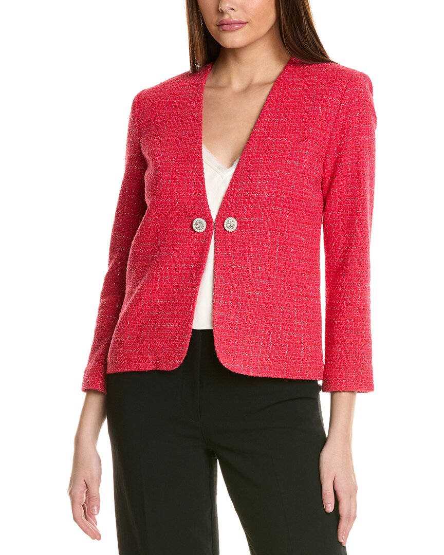 St John St. John Tweed Jacket In Red