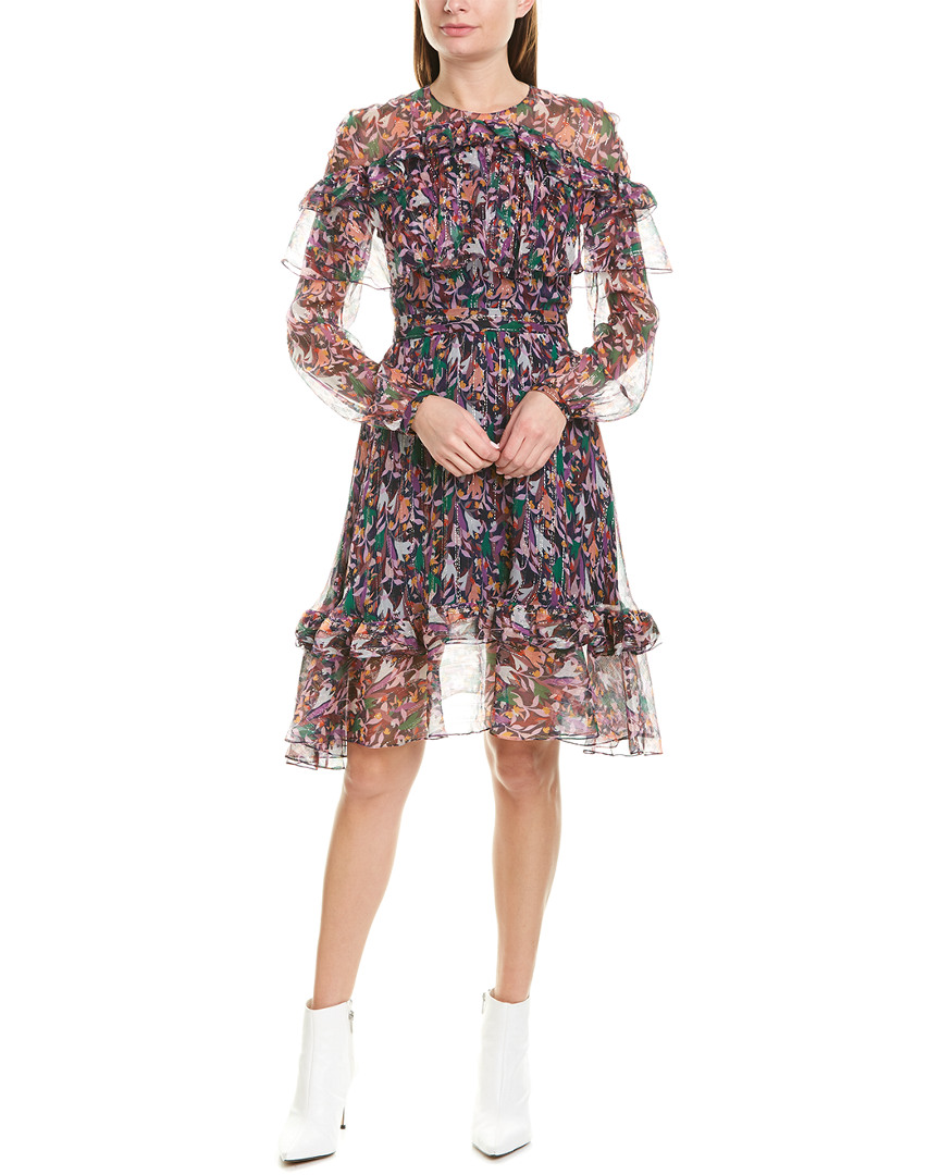 Image of PRABAL GURUNG Ruffle Silk-Blend A-Line Dress