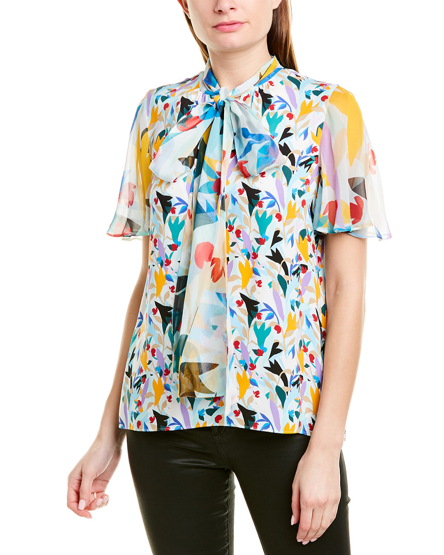 Image of Prabal Gurung Flutter Sleeve Silk-Lined Top