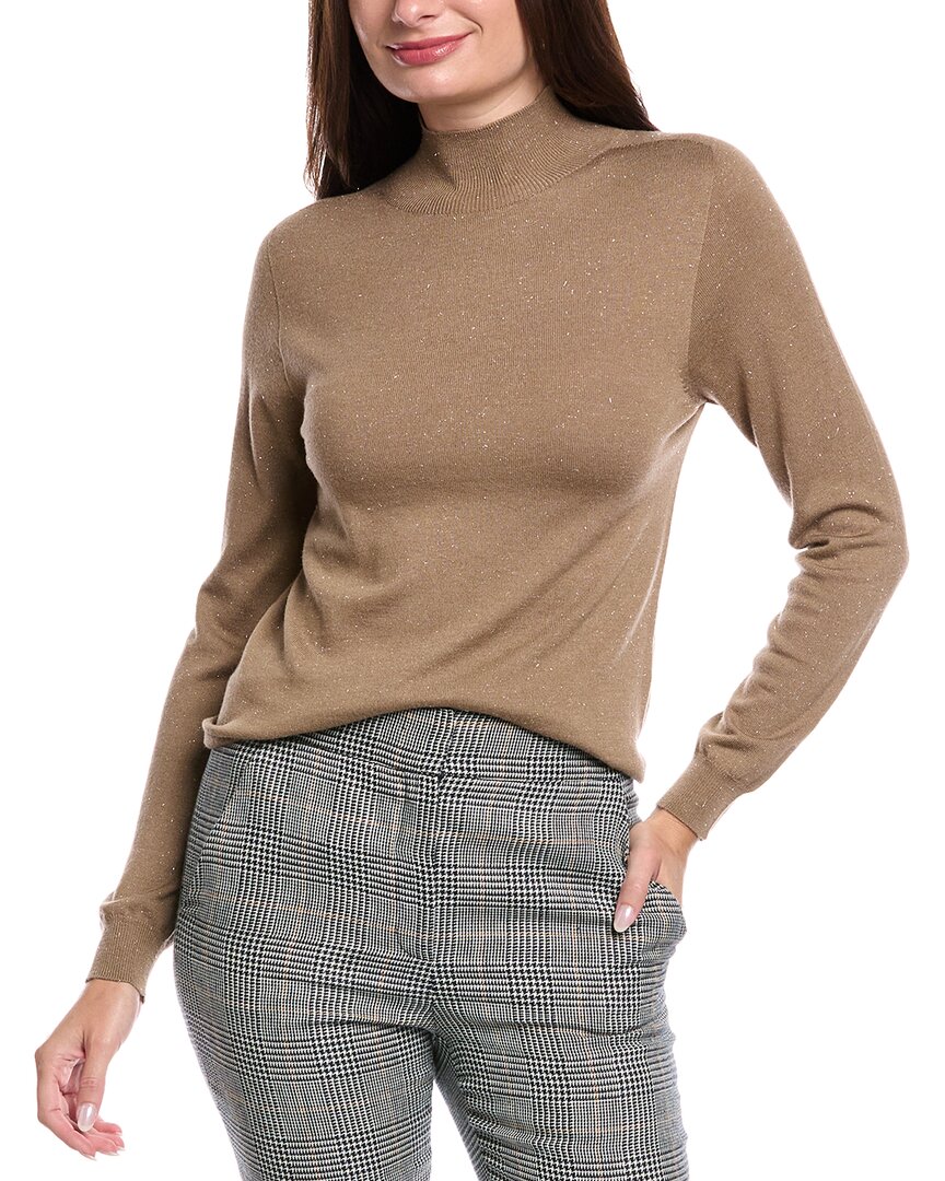 Peserico Wool-blend Sweater In Brown