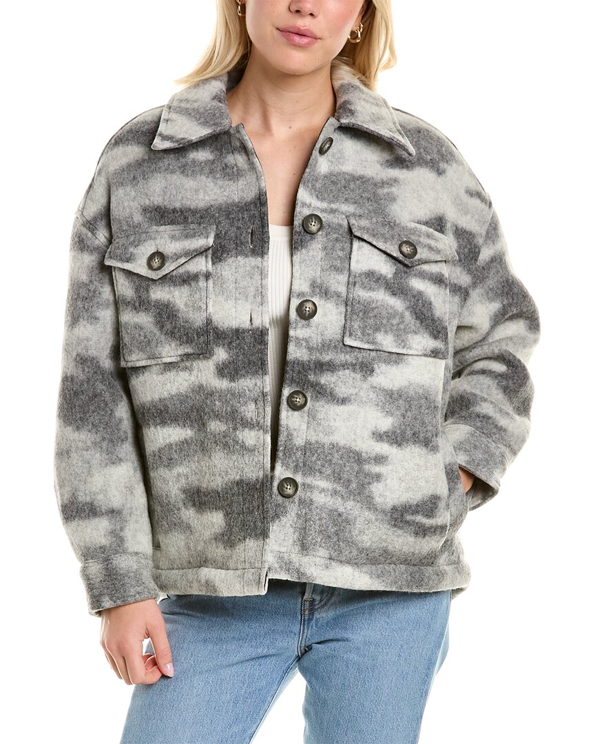 Shop Allsaints Fenix Wool-blend Jacket In Grey