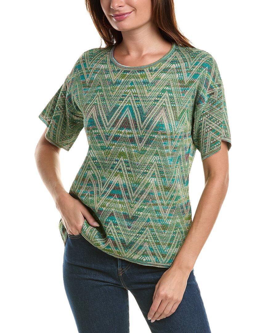 M Missoni Wool-blend Top In Green