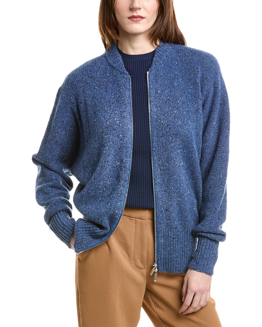 LAFAYETTE 148 LAFAYETTE 148 NEW YORK ZIP FRONT CASHMERE & WOOL-BLEND CARDIGAN