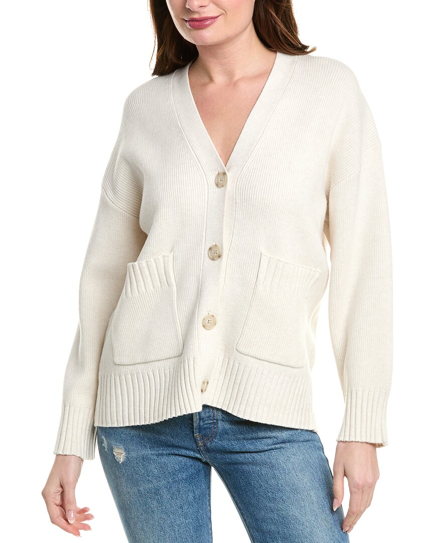 Splendid X Cella Jane Button Front Cardigan Snow In White