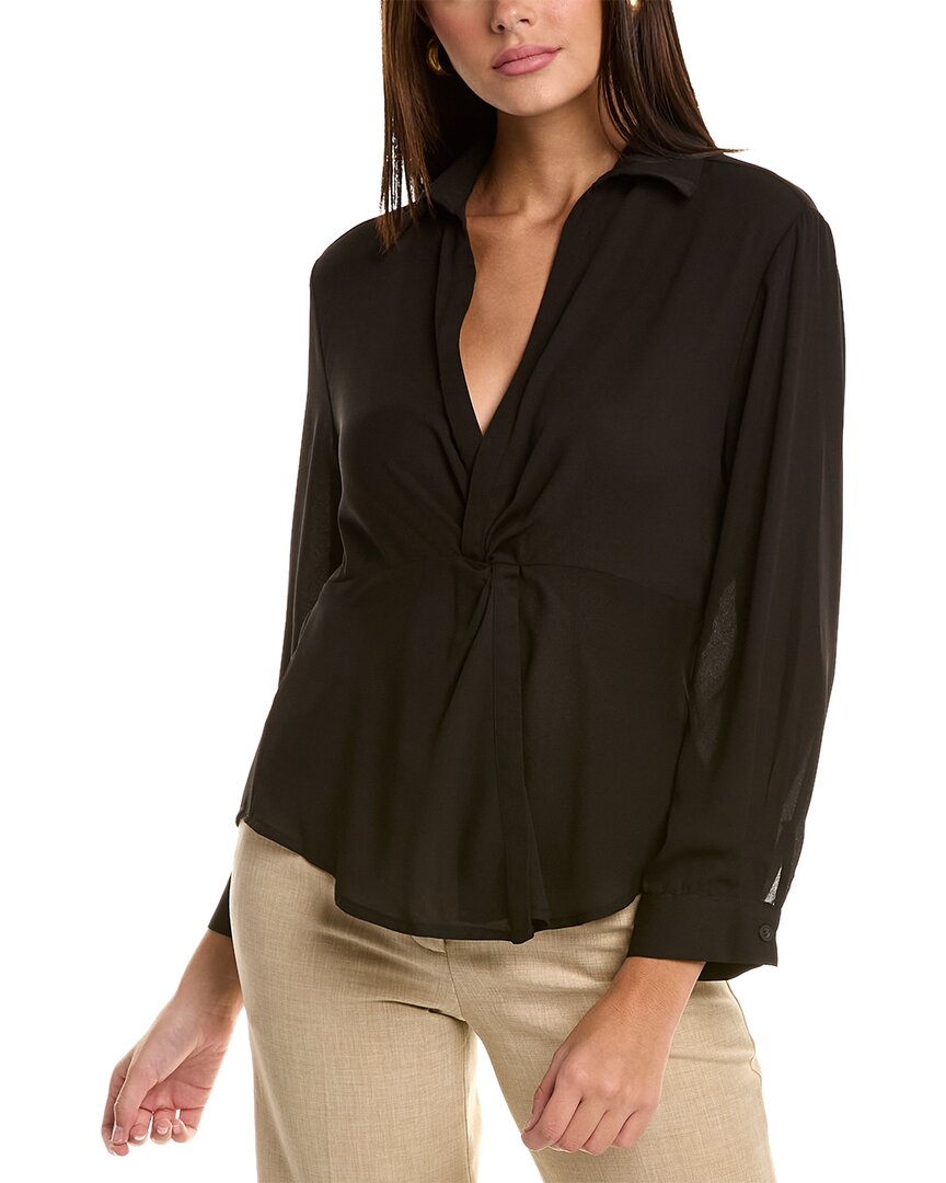 Shop Central Park West Twisted Blouse In Black