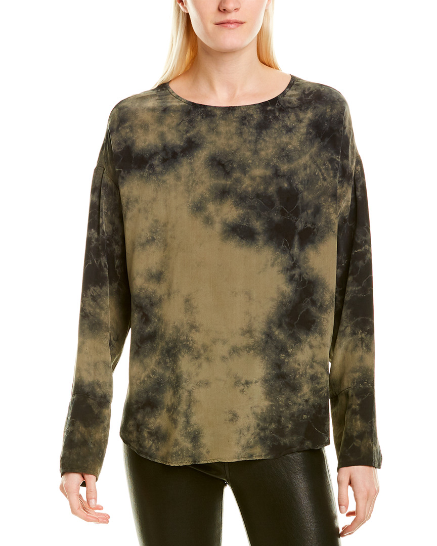 Image of FIFTEEN TWENTY Relaxed High-Low Silk Top