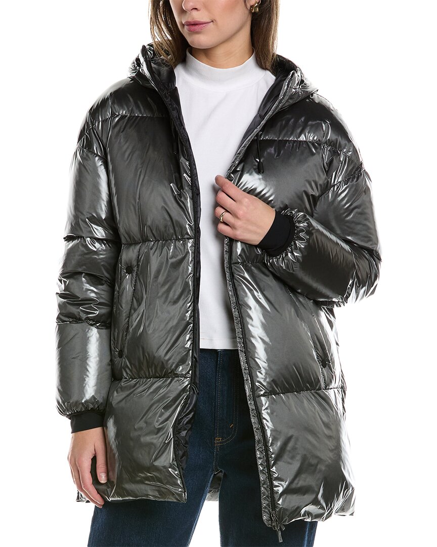 Herno High-shine Puffer Coat In Grey