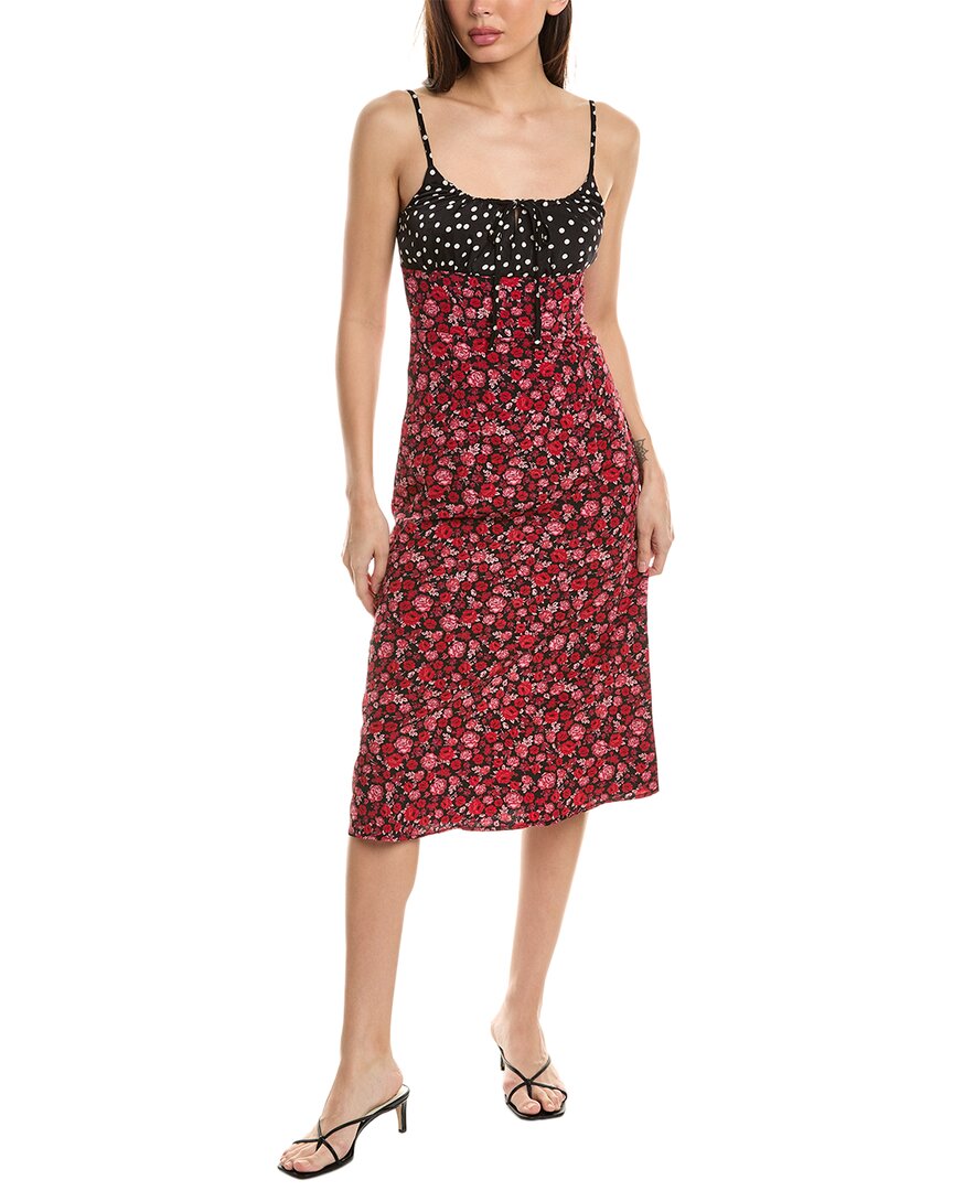 Shop Avantlook Tie-front Midi Dress In Red