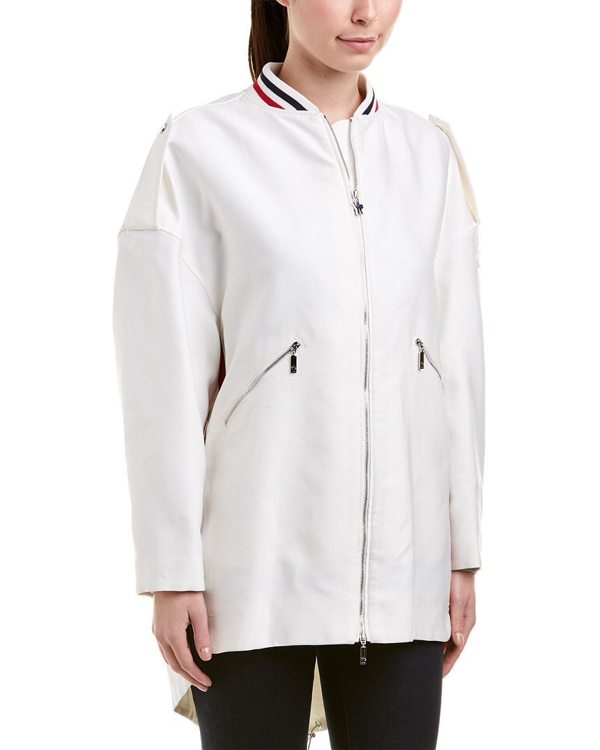 Moncler Silk-blend Coat In White