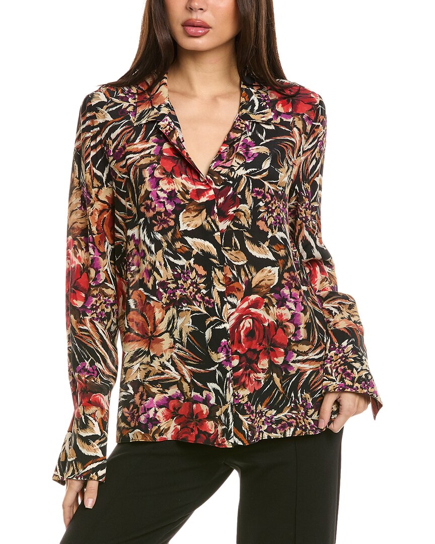 Kobi Halperin August Metallic Clip Dot Blouse In Black