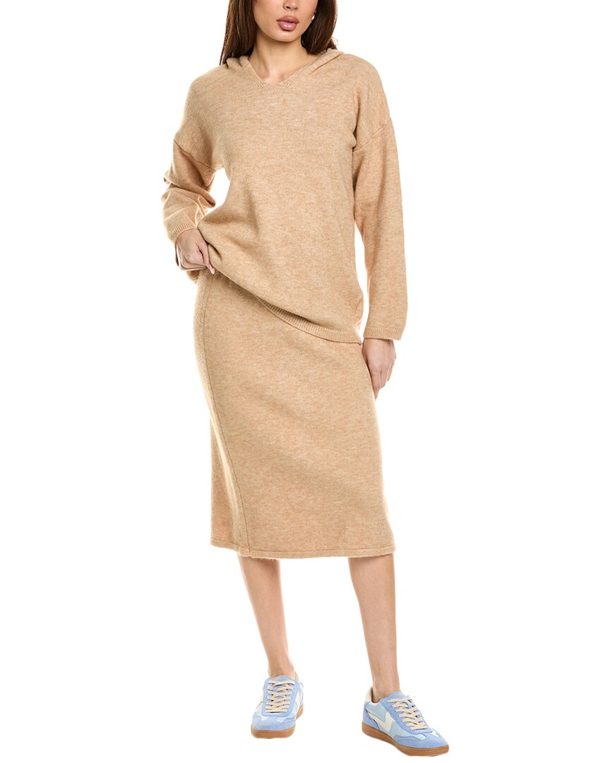 Serenette 2pc Pullover & Skirt Set In Beige